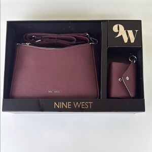 Nine West  Burgundy Crossbody Bag with Sleek Design